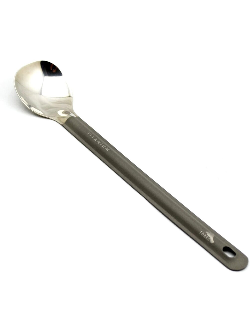 TOAKS Titanium Long Handled Spoon with Polished Bowl SLV-11 - Outdoor Camping